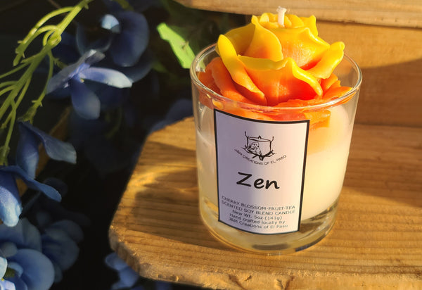 Hand Crafted Scented Rose Candle