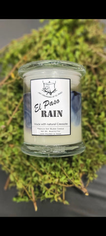 El Paso Rain infused with natural creosote Candle