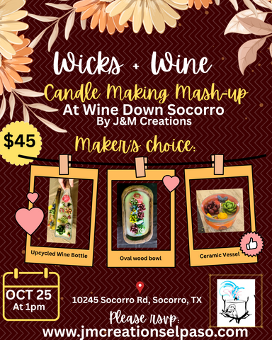 Wicks + Wine Mash Up at Wine Down Oct. 25th