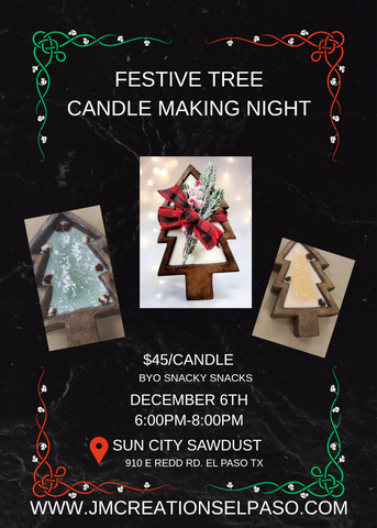 Festive Tree Candle Making at Sun City Sawdust Dec. 6th